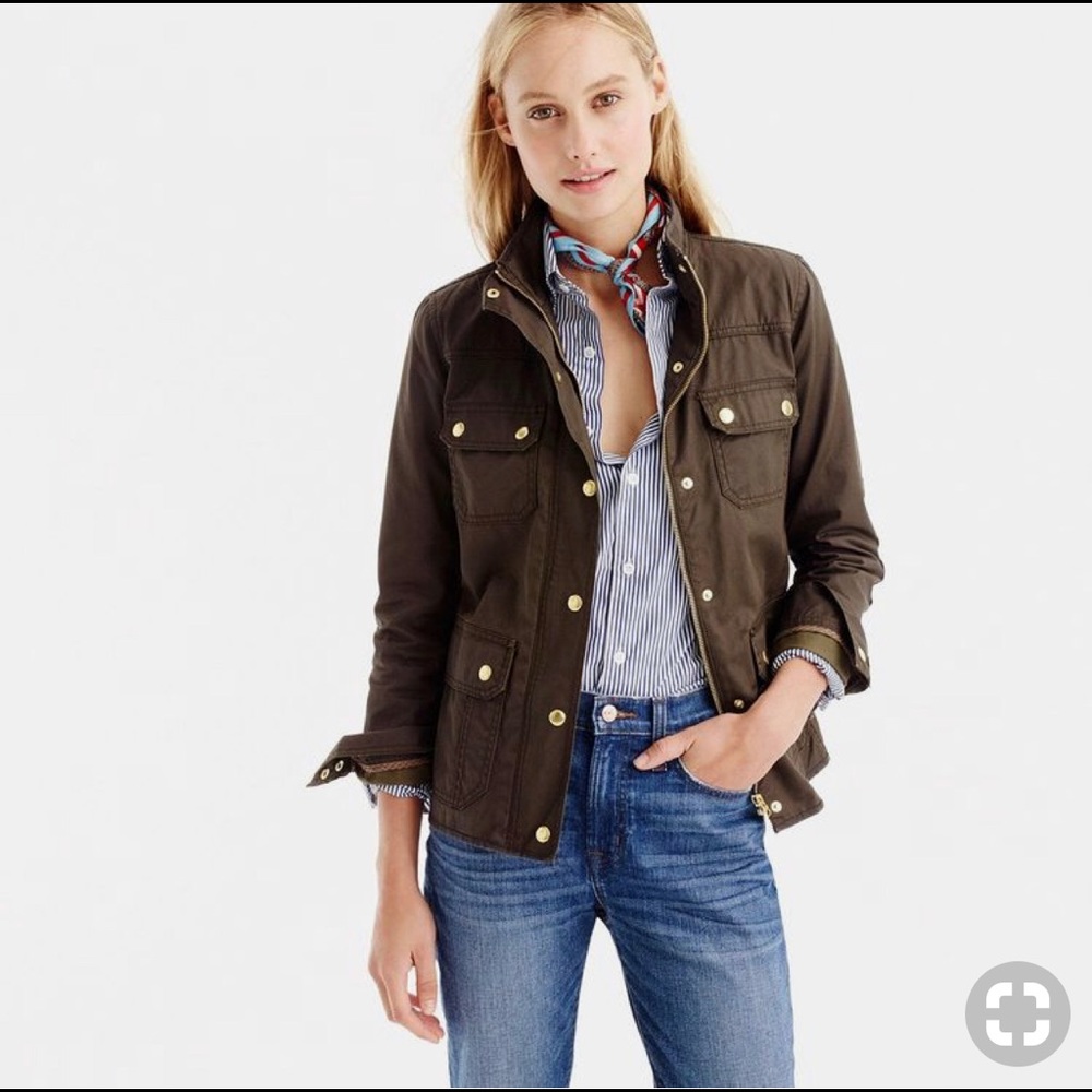 GUC J Crew olive twill field coat